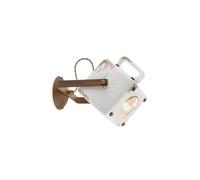 Aplique De Cerámica Y Metal B: 23 Cm Blanco Marrón E27 Industrial Spot Lámpara