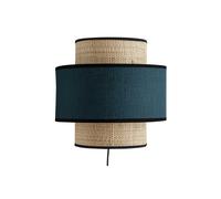 Aplique de doble material rafia y lino azul petróleo de 24 cm LITCHI