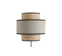 Aplique de doble material rafia y lino de 24 cm LITCHI