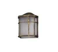 Abrila Bellatrix Negro / Oro - Aplique Exterior Clásico Aluminio / Policarbonato 44 Ip