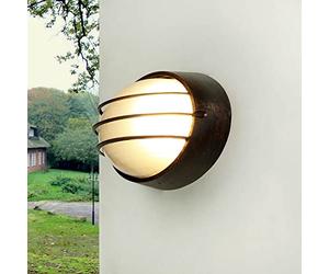 Aplique de exterior aluminio vidrio cobre antiguo IP44 puerta de entrada An. 22 cm E27 lámpara de pared exterior rústica marítima de bajo brillo AMSTERDAM