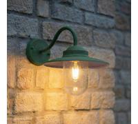 Aplique de exterior Bilma de Lindby, verde, cristal, 29 cm de altura