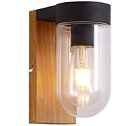 Aplique de exterior BRILLIANT CABAR - E27 - 1x40W - Madera oscura y colores negros