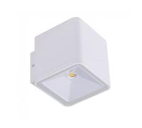 wonderlamp - Aplique de exterior LED Torino 2 luces (6W), Luz neutra, Impermeable IP54, Aplique moderno, Cuadrado, Blanco Mate