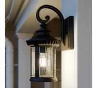 Aplique de exterior Lindby Barret, 39 cm, aluminio, marrón True