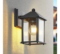 Aplique de exterior Lindby Giavanna, 23,3 cm, antracita, cristal