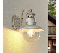 Aplique de exterior Lindby Gwendolyn, blanco antiguo, metal, 26 cm