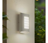Aplique de exterior Lindby LED Ismael, blanco, aluminio, altura 26,8 cm