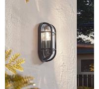 Aplique de exterior Lucande Serine, 27,1 cm, negro, aluminio