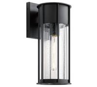 Aplique De Exterior Negro H: 37,5 Cm Aluminio Cristal De Lluvia IP44 E27 Vintage