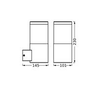 Aplique de exterior OSRAM ENDURA CLASSIC EBRO, gris oscuro, IP44