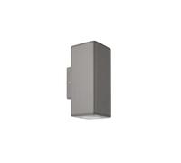 Aplique exterior yopol 2xgu10 gris policarbonato 18,6x7,6x9,9 cm ip