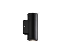 Aplique exterior yopol 2xgu10 negro cilindro policarbonato 18,6x7,6x9