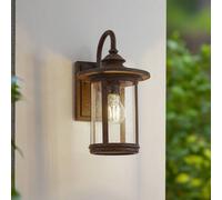 Aplique de exterior Zayn de Lindby, color óxido, cristal, IP23