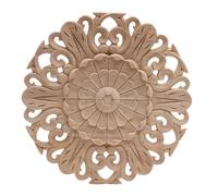 Aplique de madera con forma de flor para puerta, flor larga, flor vertical, redonda, cuadrada, madera de caucho sin pintar, para armario o ventana, B18,3