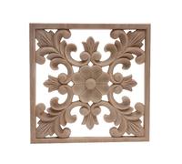 Aplique de madera decorativo para muebles, calcomanía sin pintar con diseño floral alargado para paredes, ventanas y hogar, B48,5