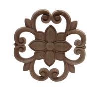 Aplique de madera decorativo para muebles, calcomanía sin pintar con diseño floral alargado para paredes, ventanas y hogar, B233,2