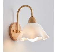 Aplique de Pared acrílico para Dormitorio, mesita de Noche, Aplique de Pared de Madera, lámpara de Pared con Flores para Interior, lámparas de Pared para Sala de Estar, baño, Pasillo, estudi