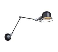 Aplique De Pared Ajustable De Metal En Negro Y Plata Con Enchufe T:80 Cm E14