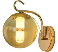 Aplique de Pared, Aplique de Pared de Vidrio Globo Dorado, Moderno, Retro, Vintage, de Mediados de Siglo, lámpara de Pared de Vidrio Transparente, E27, Accesorio de iluminación para decoraci
