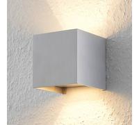 Aplique de pared Arcchio Zuzana, angular, color aluminio, G9, 10 cm