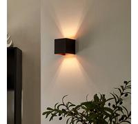 Aplique de pared Arcchio Zuzana, angular, negro-dorado, G9, 10 cm True