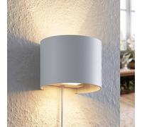 Aplique de pared Arcchio Zuzana, redondo, blanco, enchufe, G9, 13 cm