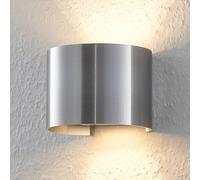 Aplique de pared Arcchio Zuzana, redondo, color aluminio, G9, 13 cm de ancho True