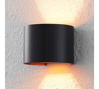 Aplique de pared Arcchio Zuzana, redondo, negro, G9, 13 cm de ancho True