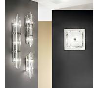 Aplique de pared Austrolux Ontario, 41 cm, color cromo, cristal