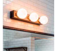 LEDKIA Aplique de Pared Baño Metal 3 Focos Aizkra Negro