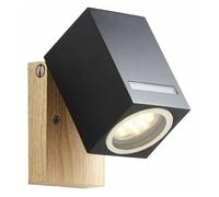 Aplique de pared brilliant galeni negro natural metal cristal 20 w gu10