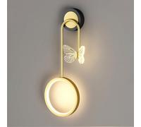 Aplique de Pared con Forma de Mariposa, Dorado, LED, Acabado Dorado, iluminación de Pared, Sala de Estar, Dormitorio, Art déco, bañador de Pared para Interiores.