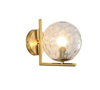 Aplique de Pared con Globo de Cristal Dorado, Lámpara de Pared Moderna de Mediados de Siglo, Cadena de Luces Led para Baño, Tocador, Dormitorio, Sala de Estar, Pasillo, Entrada, Paquete de 2/1 Paquete