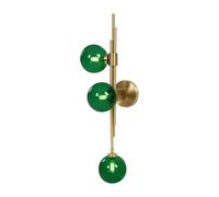 Aplique de Pared con Globo de Mediados de Siglo, 3 Luces Verde Oscuro, Pantalla Verde, con 3 Bombillas LED G9.