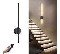 Aplique de pared con sensor de movimiento, funciona con pilas, iluminación inalámbrica con control remoto, regulable, función de temporizador para sala de estar y pasillo