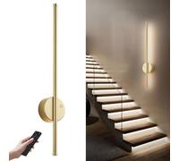 Aplique de pared con sensor de movimiento, funciona con pilas, luces inalámbricas modernas con control remoto, regulable 3000 K/4000 K/6000 K, temporizador para sala de estar y pasillo