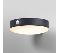 OSRAM Aplique solar ENDURA Style Tossa, luz blanca cálida (3000K), sensor integrado, utilizable sin alimentación, autonomía de hasta ocho horas, protección IP44, negro