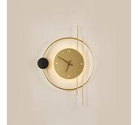 Aplique de Pared Creativo con Reloj geométrico Negro, lámpara de Pared Moderna, Luces de Pared Modernas para Sala de Estar, Restaurante, Dormitorio, Pasillo, Blanco cálido de 3000 K.