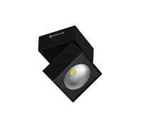 Aplique de pared cuadrado ajustable LED tricolor Rubyc de 14 W en color negro