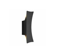 Aplique de Pared Curvo Moderno, Luz Led de Exterior de 10 W en Cálido con Cuerpo de Aluminio, Lámpara Exterior Impermeable con Iluminación Hacia Arriba Y Hacia Abajo, Luminaria Delgada Y Minimalista p