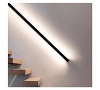 Aplique de pared de aluminio ligero con LED brillante para escaleras, iluminación para interiores y exteriores, luces de pared con interruptor de control (color: )