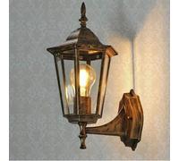 Aplique de Pared de Aluminio para Exteriores, Color Negro Arena, Pantalla de Cristal Transparente, Estilo Victoriano clásico, para jardín, Casquillo E27, máx. 40 W, Resistente al Agua.
