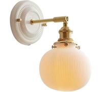 Aplique de Pared de cerámica Vintage, lámpara de Espejo de tocador con Acabado Blanco, lámpara de Lectura de Montaje en Pared Retro nórdica for Interiores, Luces de Pared for Pasillo(Ball)