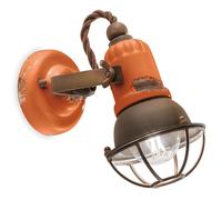 Aplique De Pared De Cerámica Y Metal Ajustable B: 9cm Pequeño Naranja