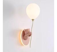 Aplique de pared de cristal con forma de globo, lámpara de resina con forma de oso de dibujos animados para habitación infantil, luminaria moderna nórdica de arte creativo para dormitorio y guard