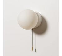 Aplique de Pared de Cristal con Forma de Globo y Cadena, Estilo Mediados de Siglo, G9, para cabecero, Sala de Estar, Dormitorio, Espejo, Blanco (Oscuro).