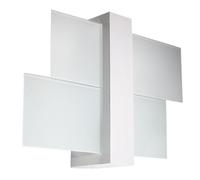 SOLLUX lighting Feniks 1 Aplique | Elegante Carcasa De Madera + Combinación De Pantalla De Vidrio | Bombilla Reemplazable E27, 1 x 60 W | Blanco, 43 x 12 x 30 cm