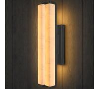 Aplique de pared de cristal negro de 19" con diseño lineal doble de ondas de agua K9, lámpara de tocador para baño con placa trasera individual, lámpara moderna para dormitorio, sala de estar