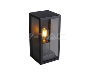 APLIQUE DE PARED DE CRISTAL NEGRO MATE TRANSPARENTE 1XE27 IP44 COLOR NEGRO VT-83